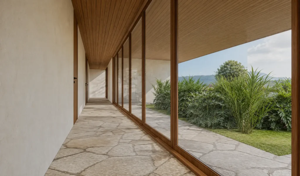 Painéis de vidro da Casa Pitombas - Projeto de Fernanda Marques Arquitetura em Guarujá - SP